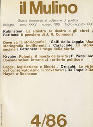 Copertina del fascicolo dell'articolo Innovazione e stagnazione nella storia sociale durante gli ultimi decenni in Italia