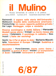 Copertina del fascicolo dell'articolo Il sociologo in cattedra. L'insegnamento della sociologia nell'Università